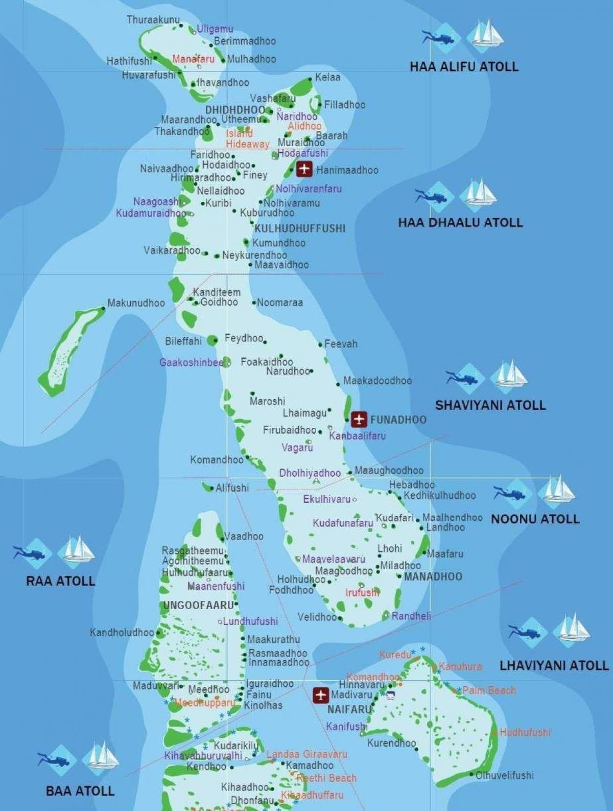 karta кани Maldivi 