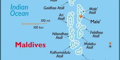U baa Atol Maldivi karti