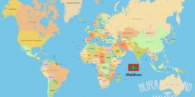 Karta Maldivi na karti svijeta