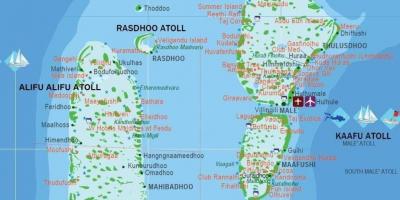 Karta Maldivi turistički
