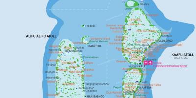 Maldivi lokacija na karti 