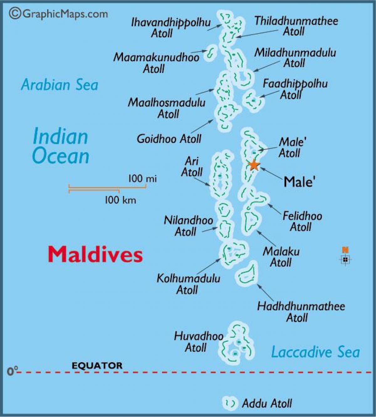 u baa Atol Maldivi karti
