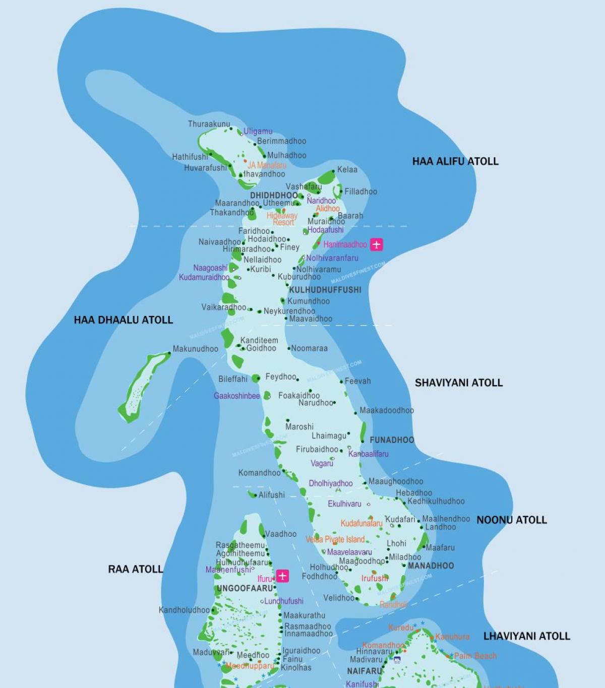 naselja u Maldivi lokacija na karti