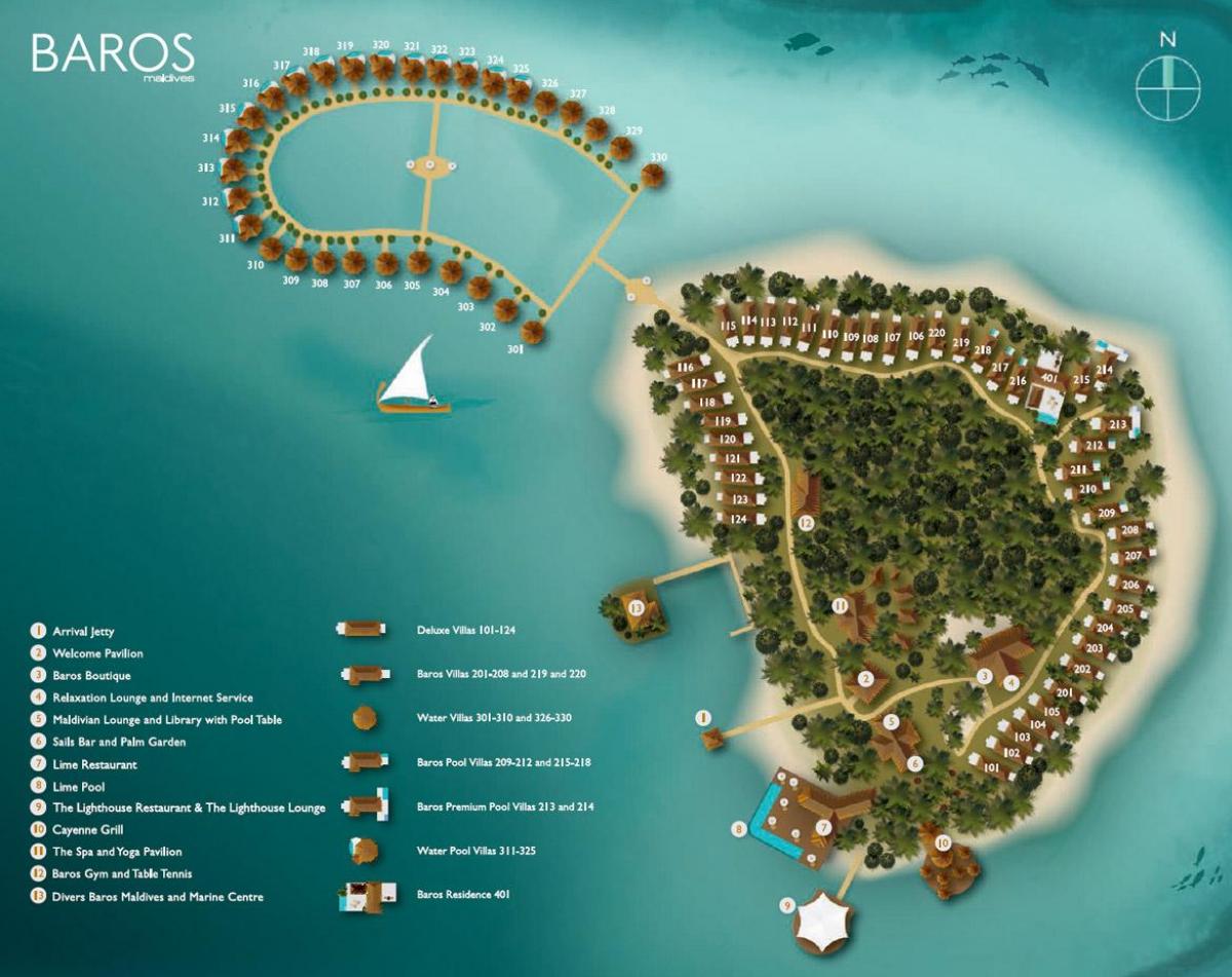 karta барос Maldivi