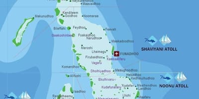 Karta кани Maldivi 