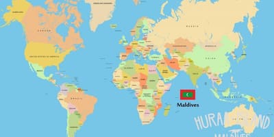 Karta Maldivi na karti svijeta