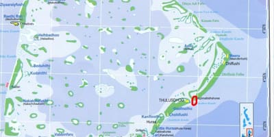 Karta Sjeverna Male Atol Maldivi